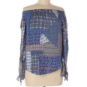 One Clothing Blue Paisley Print Top M